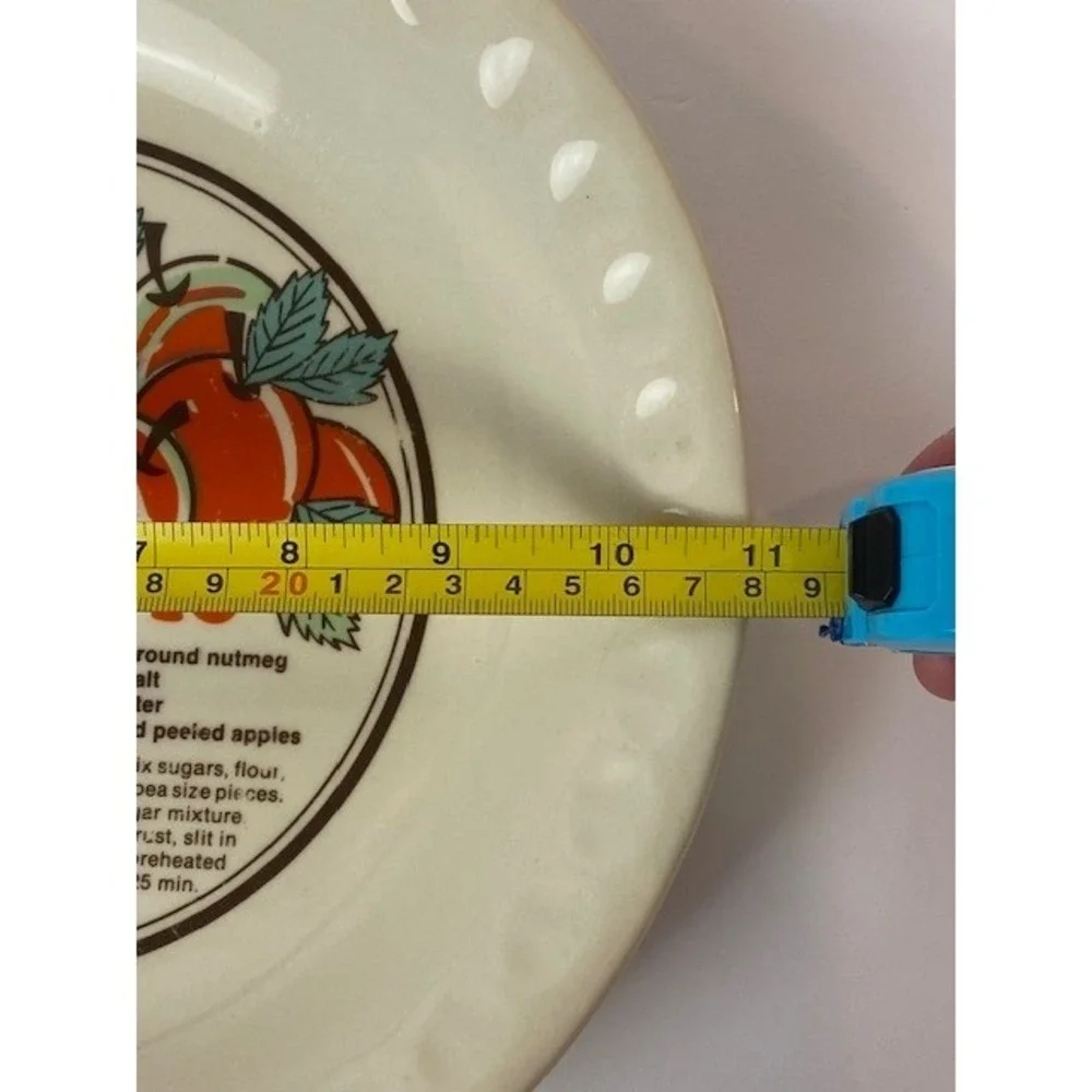Sunnycraft Sunstone Collection Apple Pie Recipe Ceramic Baker Dish 11011 Cream